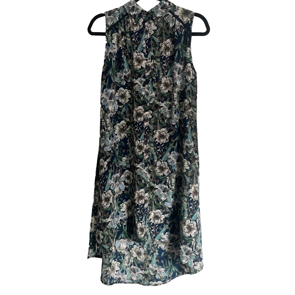 Cupio Tropical Floral Tunic Button Down Collared Sun Dress Women Small Vacation